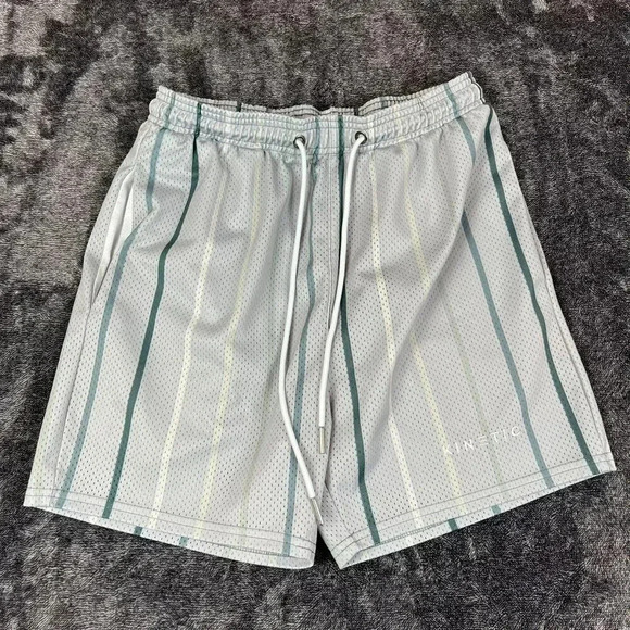 Kinetic Kings Men's Short M Made In USA 4.5" Inseam Striped Drawstring Unlined - Picture 1 of 12